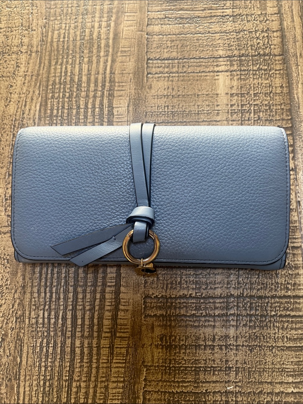 Chloe Alphabet Leather Wallet in Shady Cobalt